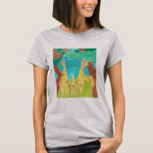 Giraffe Family Original Abstract Art Tシャツ (正面)