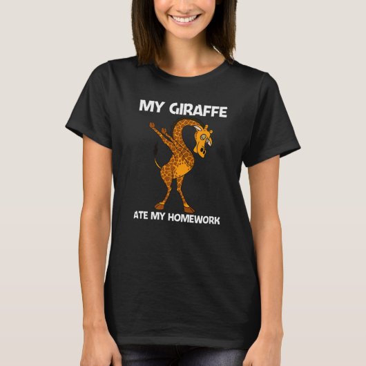 Giraffe For Kids Boys Safari Wild Zoo Animal Tシャツ (正面)