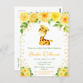 Giraffe Gender Neutral Baby Shower ポストカード