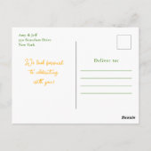 Giraffe Gender Neutral Baby Shower ポストカード (裏面)