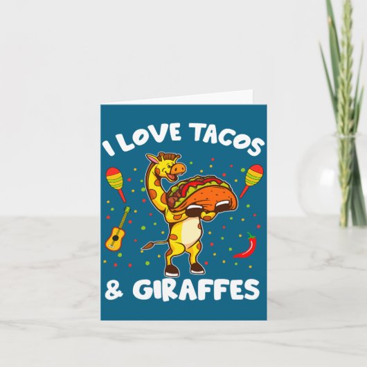 Giraffe Giraffes I Love Tacos And Giraffes Funny G カード (正面)