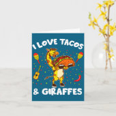 Giraffe Giraffes I Love Tacos And Giraffes Funny G カード (黄色い花)