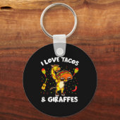Giraffe Giraffes I Love Tacos And Giraffes Funny G キーホルダー (正面)