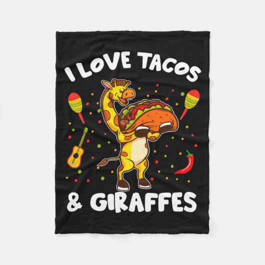 Giraffe Giraffes I Love Tacos And Giraffes Funny G フリースブランケット (正面)