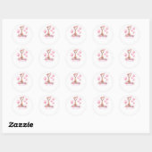 Giraffe Girl Baby Shower Round Sticker ラウンドシール (シート)