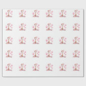 Giraffe Girl Baby Shower Wrapping Paper ラッピングペーパー (フラット)