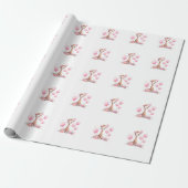 Giraffe Girl Baby Shower Wrapping Paper ラッピングペーパー (アンロールド)