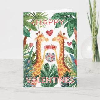 Giraffe Happy Valentines カード