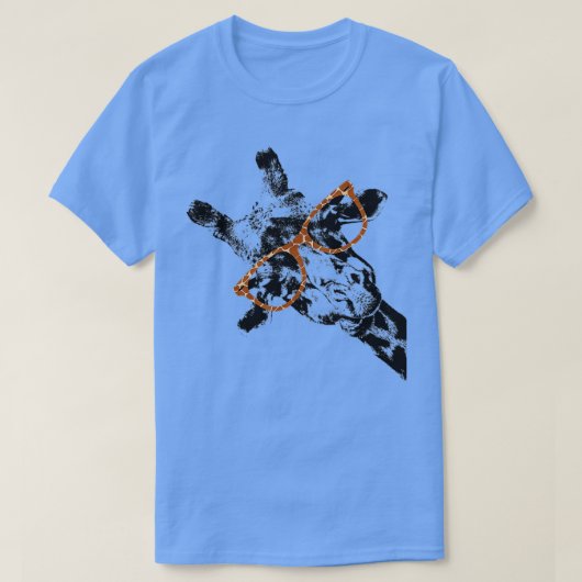 Giraffe Hipster Giraffe Pattern Print Glasses Tシャツ (デザイン正面)
