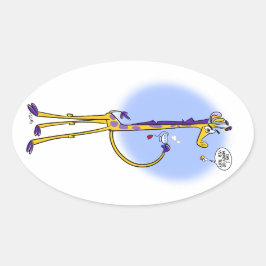 GIRAFFE & HONEYBEE TEA by Jeff Wilris 楕円形シール