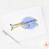 GIRAFFE & HONEYBEE TEA by Jeff Wilris 楕円形シール (封筒)