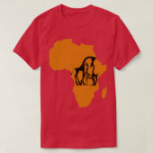 Giraffe in Africa Map Tシャツ (デザイン正面)