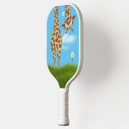 Giraffe in Grass with Daises ピックルボールラケット