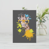 Giraffe Lover Cute Giraffe With Glasses サンキューカード (スタンド正面)