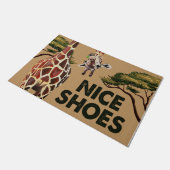 Giraffe Lover Doormat, Giraffe Welcome Mat ドアマット (アングル)