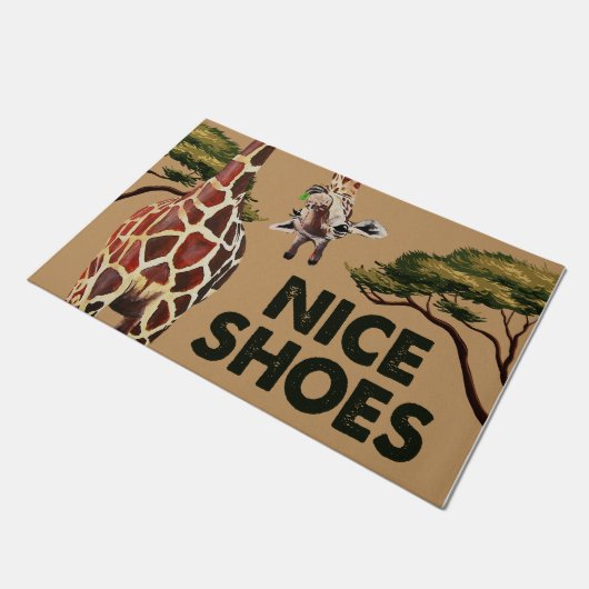 Giraffe Lover Doormat, Giraffe Welcome Mat ドアマット (アングル)