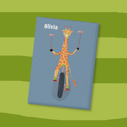 Giraffe on a Unicycle Blue Button 缶バッジ