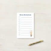 Giraffe on a Unicycle Kid Goals Post-It Notes ポストイット (デスク上)