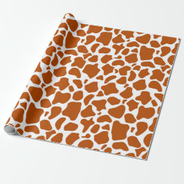 Giraffe Orange Print Gift Wrapping Paper ラッピングペーパー