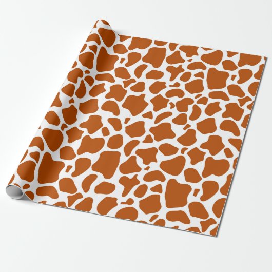 Giraffe Orange Print Gift Wrapping Paper ラッピングペーパー (アンロールド)