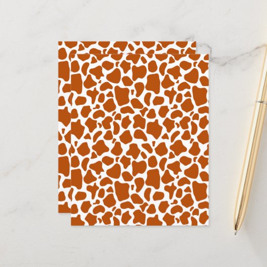 Giraffe Orange Spots Print Craft Scrapbook Paper (正面/裏面インサイチュ)