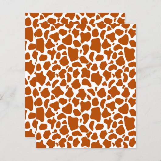 Giraffe Orange Spots Print Craft Scrapbook Paper (正面/裏面)