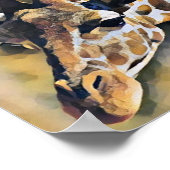 Giraffe Painting art Vintage ポスター (角)