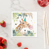 Giraffe Party Animals Birthday Zoo Safari スタンダードカクテルナプキン (インサイチュ)
