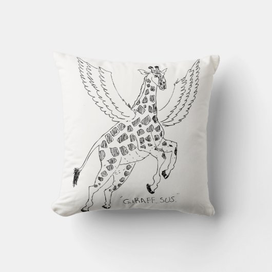Giraffe + pegasus = Giraffsus クッション (正面)