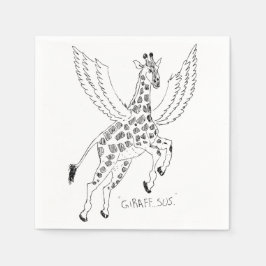 Giraffe + pegasus = Giraffsus スタンダードカクテルナプキン