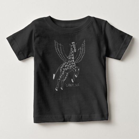 Giraffe + pegasus = Giraffsus ベビーTシャツ (正面)