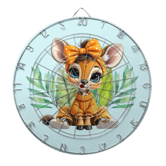 Giraffe Polka Dot Bow  ダーツボード (正面)