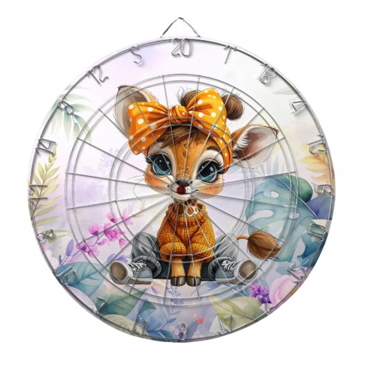 Giraffe Polka Dot Bow  ダーツボード (正面)