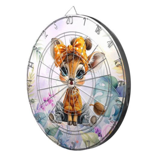 Giraffe Polka Dot Bow  ダーツボード (正面右)