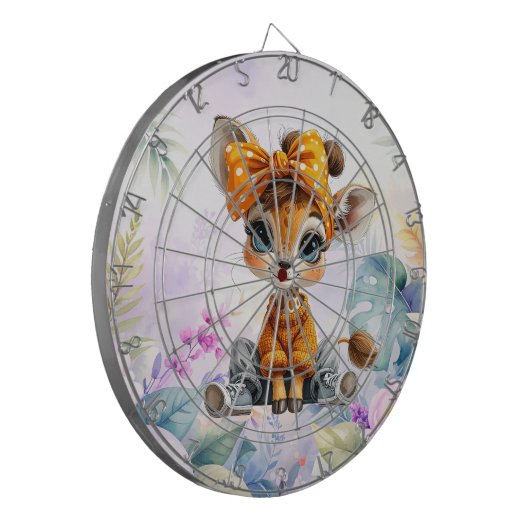 Giraffe Polka Dot Bow  ダーツボード (正面左)