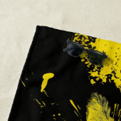 Giraffe Pop Art Portrait Yellow Black ビーチタオル (インサイチュ)