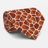 Giraffe Print Orange & Brown Animal Pattern ネクタイ (ロール)