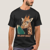 Giraffe Reading Book Eyeglasses Animals Teachers Z Tシャツ (正面)