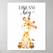 Giraffe Safari Nursery Wall Art Baby Gift Animals ポスター (正面)