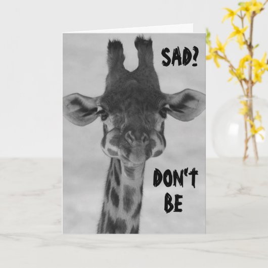 GIRAFFE SAY "DON'T BE SAD" BIRTHDAYS ARE FUN CARD カード (黄色い花)