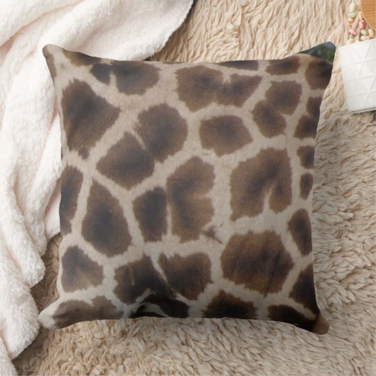 Giraffe Skin Pattern Throw Pillow クッション (ブランケット)