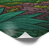 Giraffe standing in a wilderness setting ポスター (コーナー)