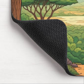 Giraffe standing in a wilderness setting マウスパッド (コーナー)