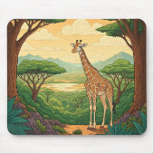 Giraffe standing in a wilderness setting マウスパッド (正面)