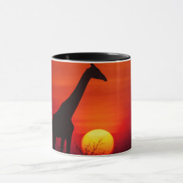 Giraffe Sunset Mug マグカップ