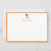 Giraffe Sunset Orange Border Nursery New Baby  ノートカード (正面)