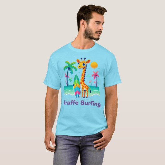 Giraffe Surfing Tシャツ (正面フル)