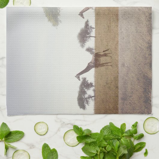 Giraffe Tea Towel キッチンタオル (折り畳み)