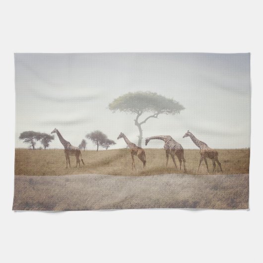Giraffe Tea Towel キッチンタオル (横)