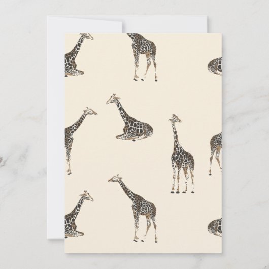 Giraffe Tropical Greenery Animal Birthday Party  招待状 (裏面)